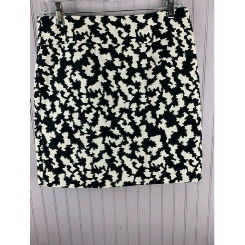 Loft Outlet Size 6 Womens Skirt Black White Short Side Zip Lined